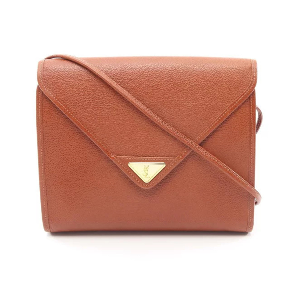 Saint Laurent Y Ligne Leather Crossbody Bag Brown